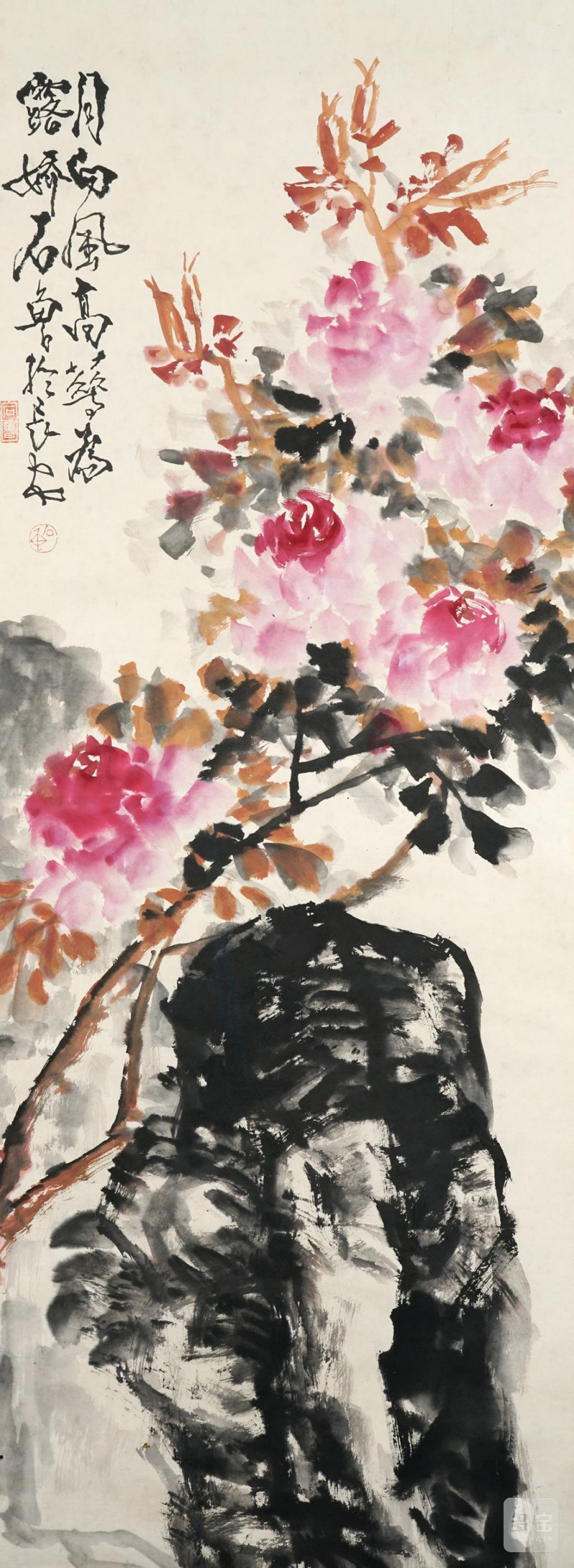    石魯 月白風高花為露嬌